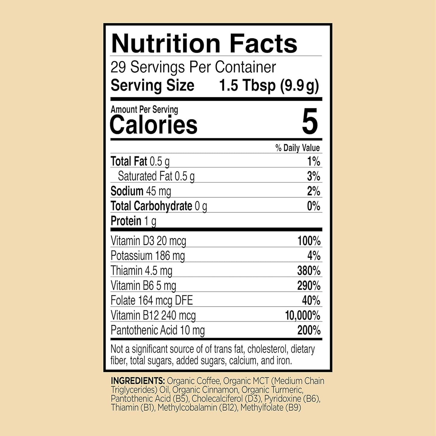 VitaCup Organic Genius Ground Keto Coffee, Increase Energy & Focus w/MCT Oil, Turmeric, B Vitamins, D3, USDA Organic Ground Coffee Medium Dark Roast, 100% Arabica Coffee Grounds, 4 bags, 10 oz each