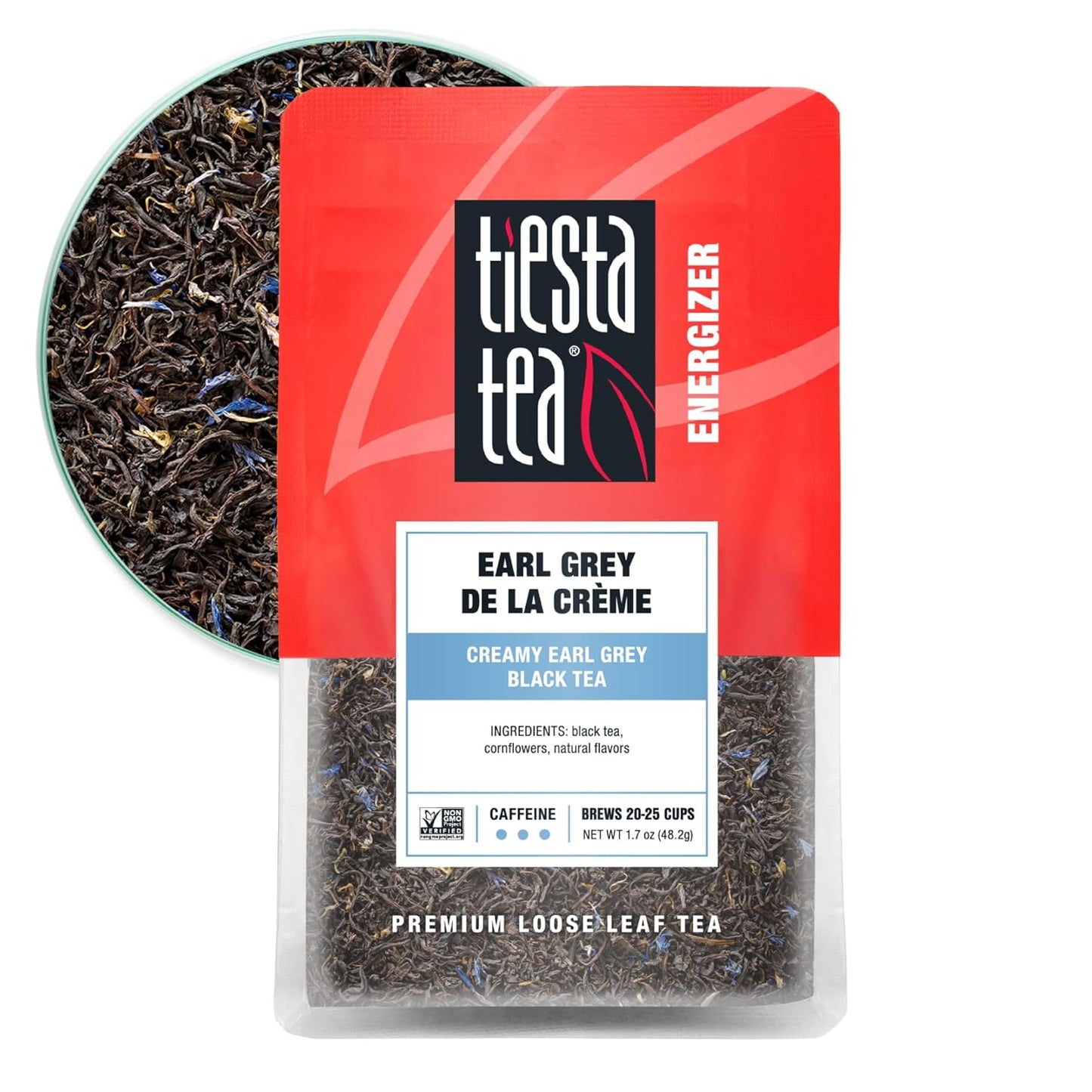Tiesta Tea - Earl Grey de la Crème, Premium Loose Leaf Tea Blends, Caffeinated Black, Make Hot or Iced & Brews Up to 25 Cups - 1.7 Ounce Resealable Pouch