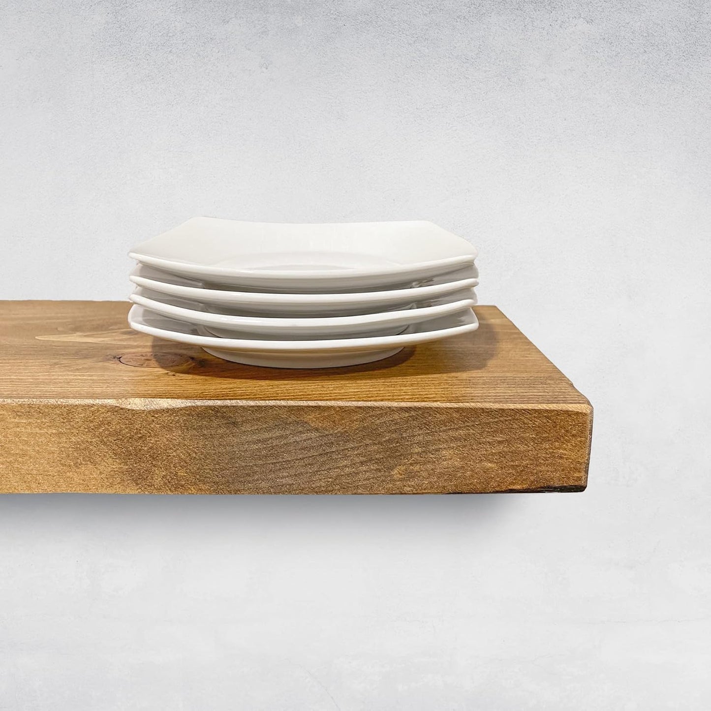 URBANDI, Rustic Floating Shelves, Set of 2, Hidden Bracket, Solid Wood, Heavy Duty, Wall Mounted Shelves, (Brown, 48Wx12D)