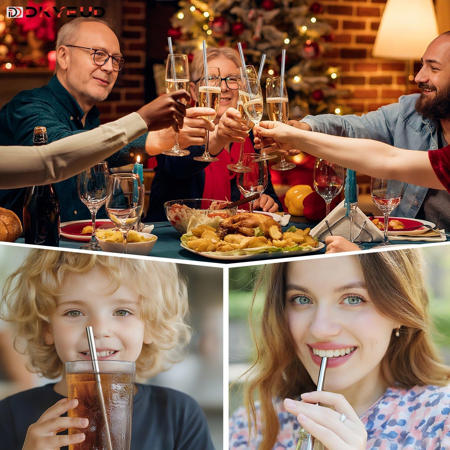 Newly Upgraded Extra Long 12In Metal Straws Reusable Set 12 PCS,BPA Free, Eco-Friendly Stainless Steel Straws Fit 40 oz Tumbler,for Hot/Cold Drinks