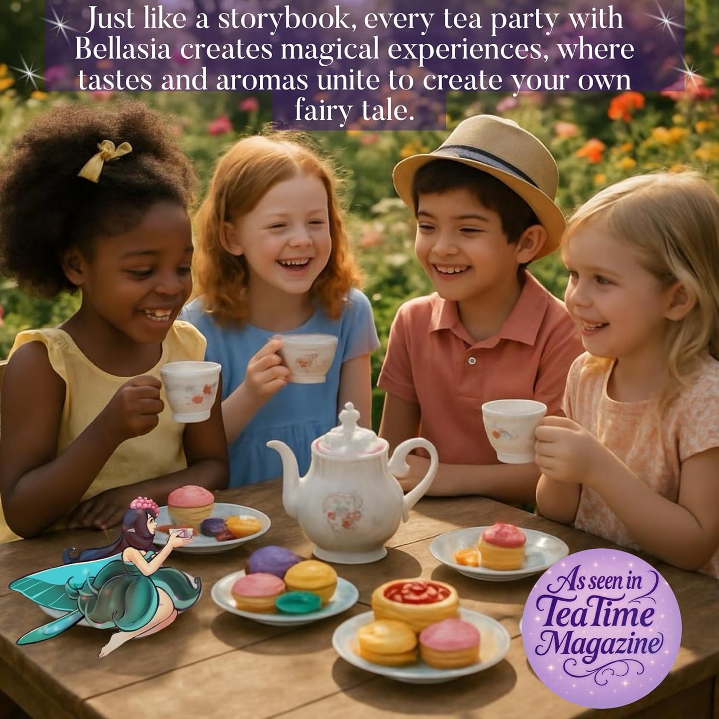 Bellasia Tea Fairy Berry for Kids Using Real Fruit Pieces - Caffeine Free Herbal Tea Blend with Real Ingredients & Balanced Flavor- Add Loose Leaf Tea to Your Child’s Routine for A Fun & Tasty Drink. 20-25 Cups