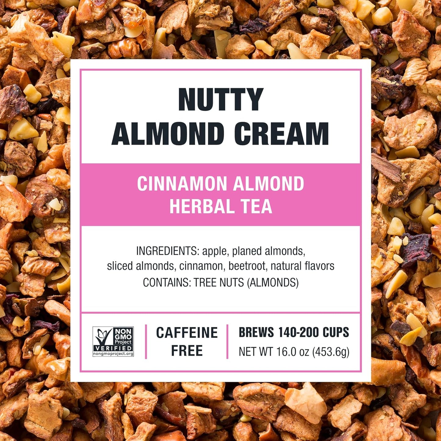 Tiesta Tea - Nutty Almond Cream, Premium Loose Leaf, Cinnamon Almond Herbal Tea Blend, Non-Caffeinated, Make Hot or Iced & Brews Up to 200 Cups, 16 Ounce Resealable Bulk Pouch