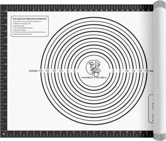 Silicone Dough Mat, Macaron Cookie Pizza Baking Mat for Oven, Non Stick Pastry Mat for Rolling Dough Non Slip, Bread Mat for Kneading, Reusable