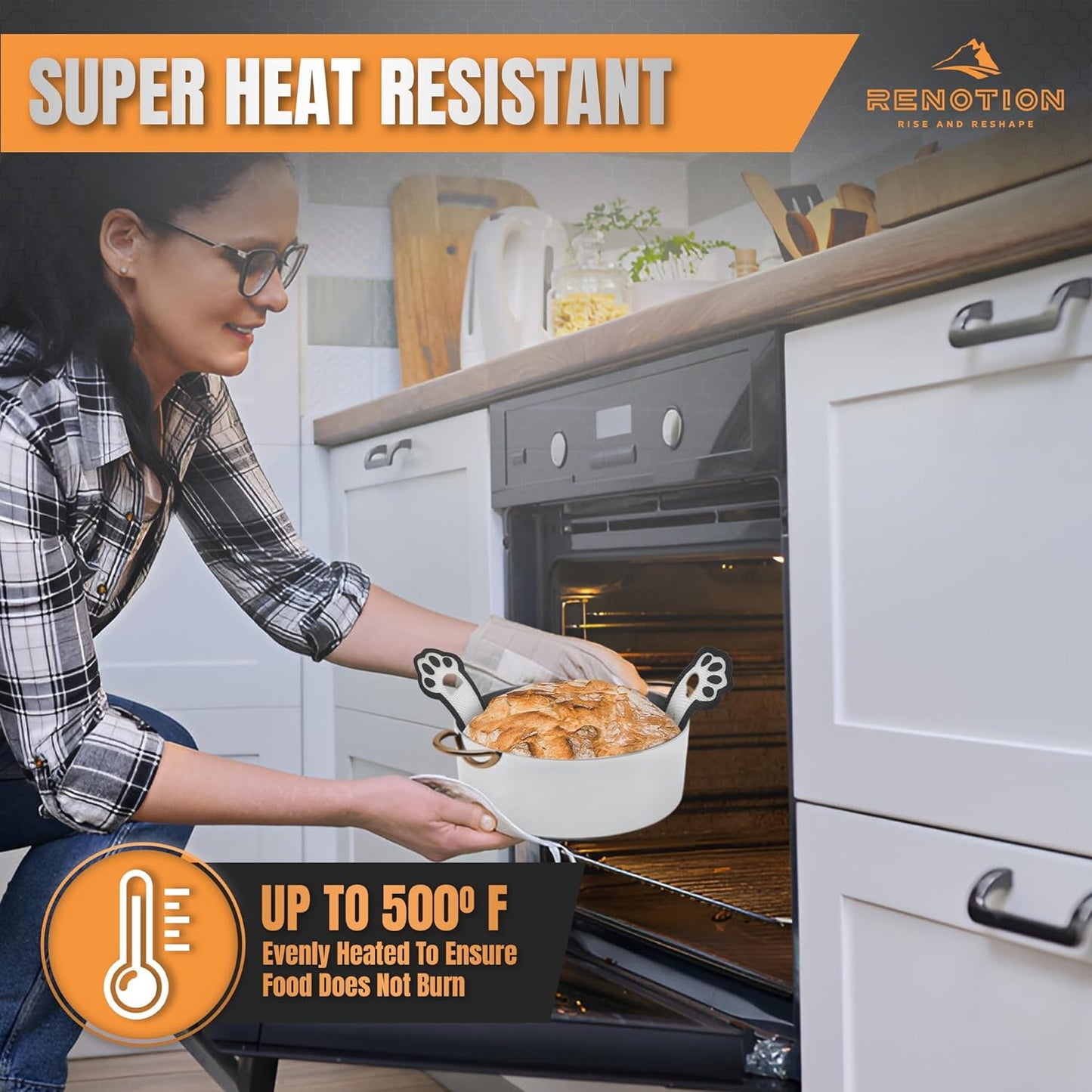 Sourdough Silicone Bread Sling 500 Degrees, 2 PCS Nonstick & Easy Clean Reusable Bread Mat for Dutch Oven Liners with Oil Brush & Silicone Spatula, Sourdough Bread Baking Supplies with Long Handles