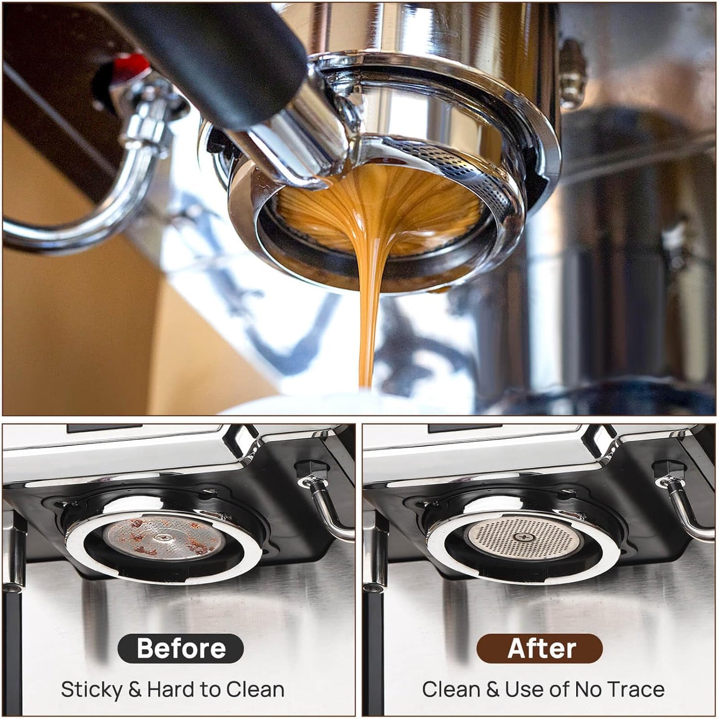 58.5mm Espresso Puck Screen, Espresso Filter for 58mm Portafilter Filter Basket, Reusable Espresso Screen with 1.7mm Thickness 150μm 316 Stainless Steel