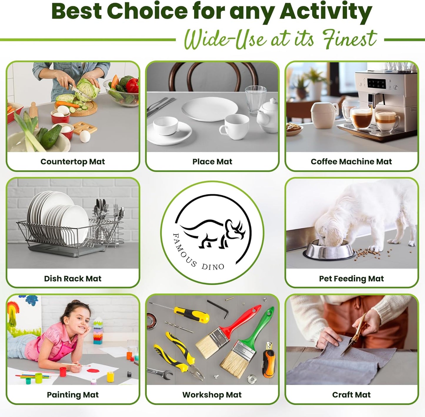 Large Silicone Mat 28" x 20" Thick Heat Resistant, Kitchen Counter Mat Waterproof - Coffee Machine, Glass Top Stove Cover Countertop Protector for Air Fryer, Baking (Semi-Translucent)