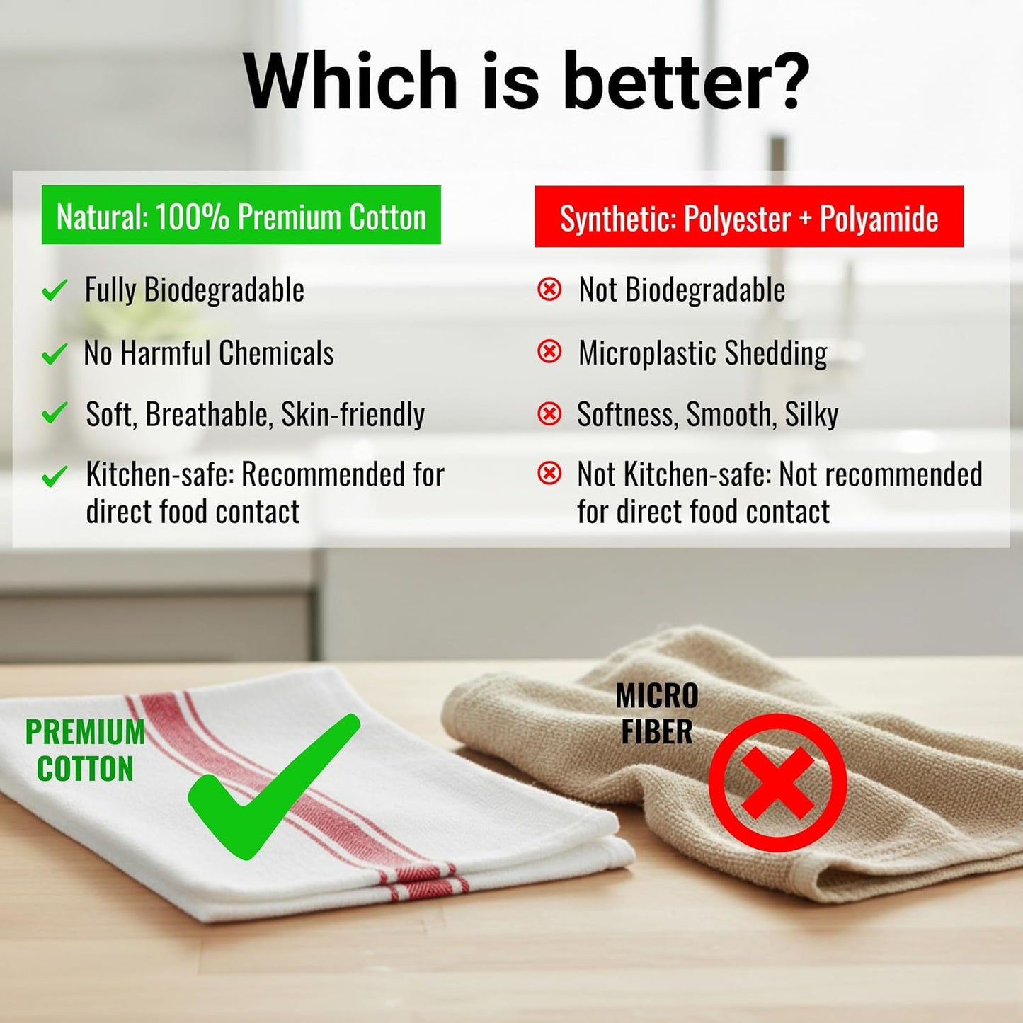 Kitchen Towels | Tea Towel for Craft| Cotton Dish Towels| Reusable Bulk Cleaning Cloths Red Hand Towels| Soft Super Absorbent Quick Dry Dish Rags Machine Washable 6 Pack 15" x 25"