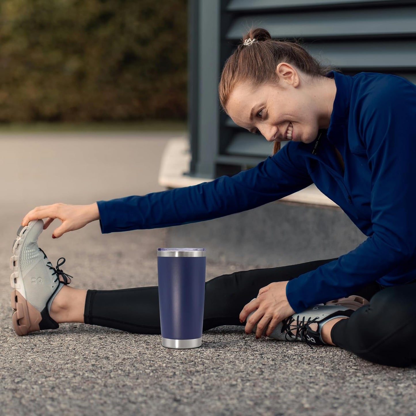 20 oz Tumbler with lid Double Wall Vacuum Insulated Tumblers Stainless Steel Coffee Mug Travel Coffee Tumbler Powder Coated Tumbler Cup Keep Hot&Cold - (Navy 6 Pack)