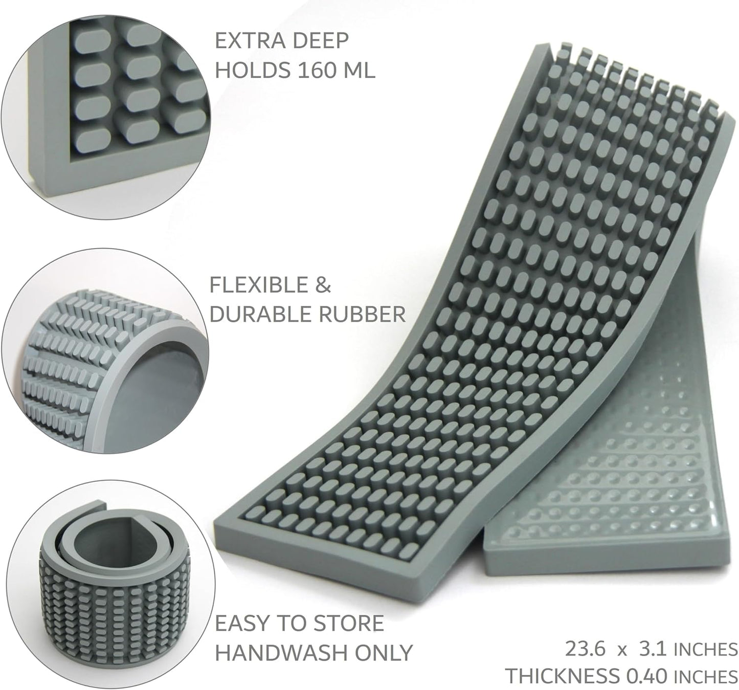 Bar Rail Mat 24x3. Non-Slip Serving Rubber Bar Mats for Countertop. 0.4" Thick Large Bar Service Spill Mat for Bartending, Restaurants, Coffees & Home Kitchen.