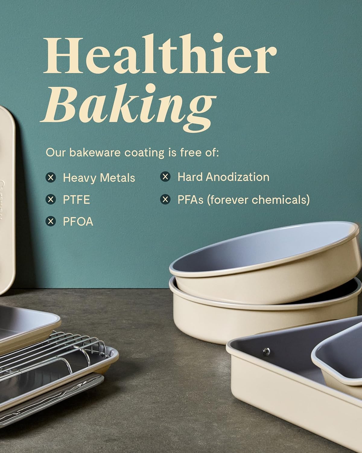 Caraway Non-Stick Ceramic 9” Circle Pans - Naturally Slick Ceramic Coating - Non-Toxic, PTFE & PFOA Free - Perfect for Birthday Cakes, Tartes, & More - Sage