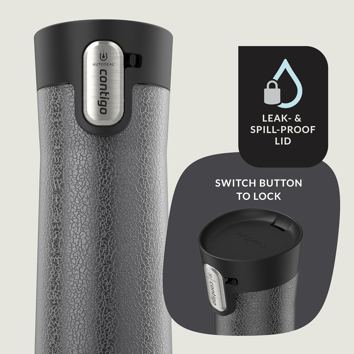 Contigo® AUTOSEAL® West Loop Vacuum-Insulated Stainless Steel Travel Mug with Easy-Clean Lid, 24 oz, Crystal Sake