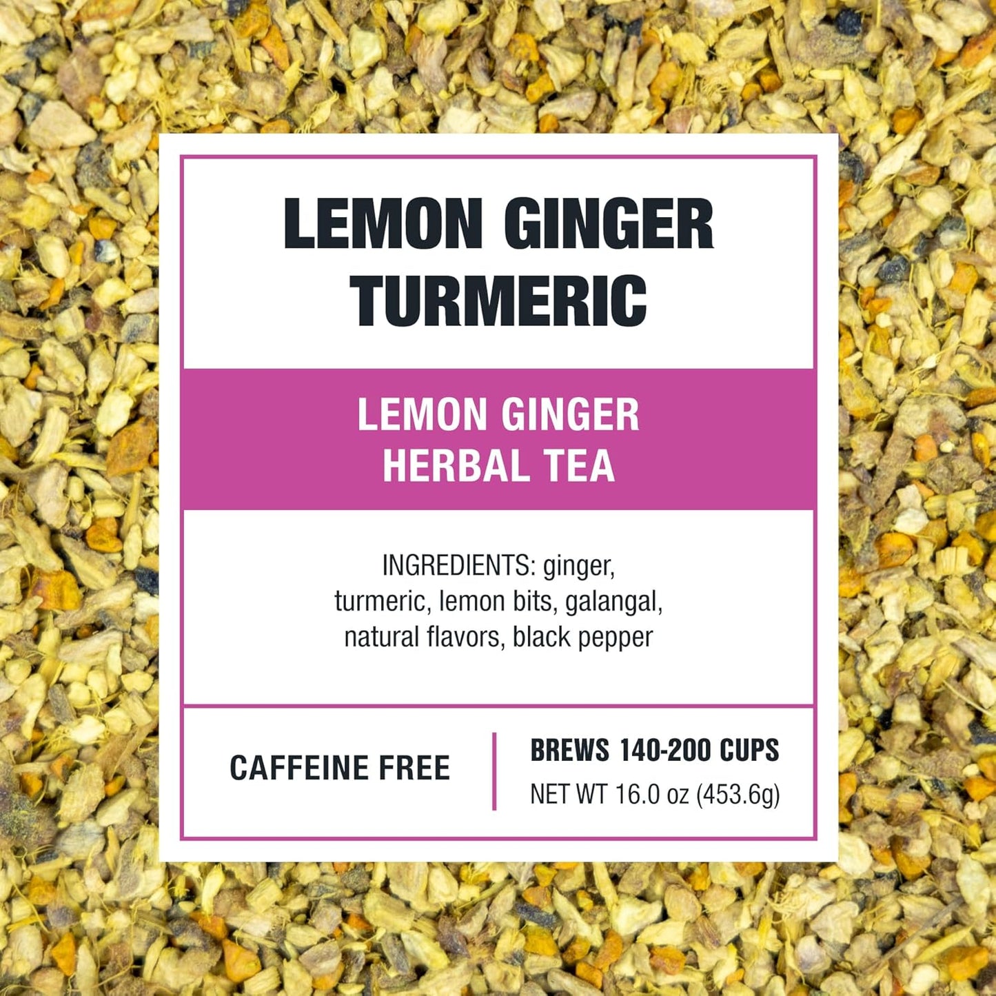 Tiesta Tea - Lemon Ginger Turmeric, Loose Leaf, Lemon Ginger Herbal Tea, Premium Non-Caffeinated Herbal Blend, Make Hot or Iced & Brews Up to 200 Cups, 16 Ounce Resealable Bulk Pouch
