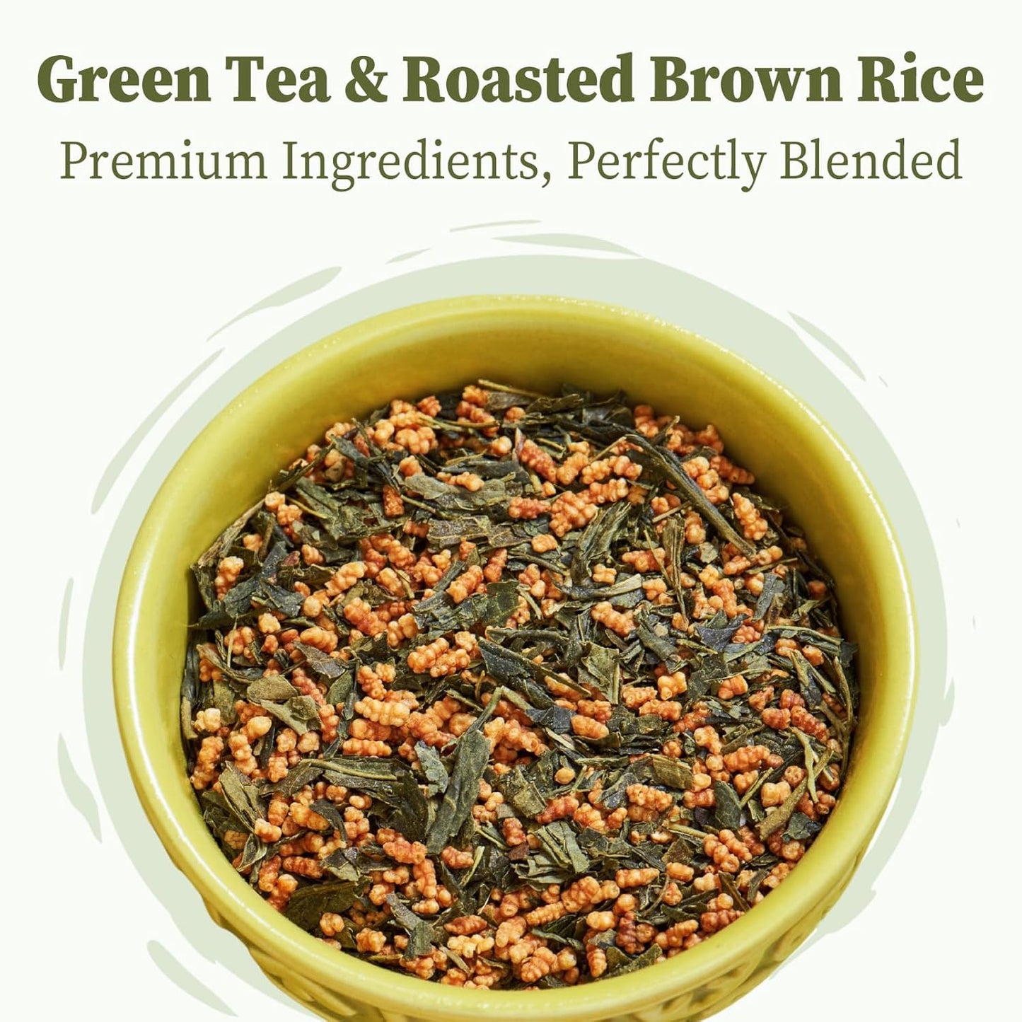 FullChea - Genmaicha Tea bags, 50 Teabags - Genmaicha Green Tea with Roasted Rice, Nutty & Refreshing - Low Caffeine - Soothing & Digestive, Perfect for Daily Relaxation