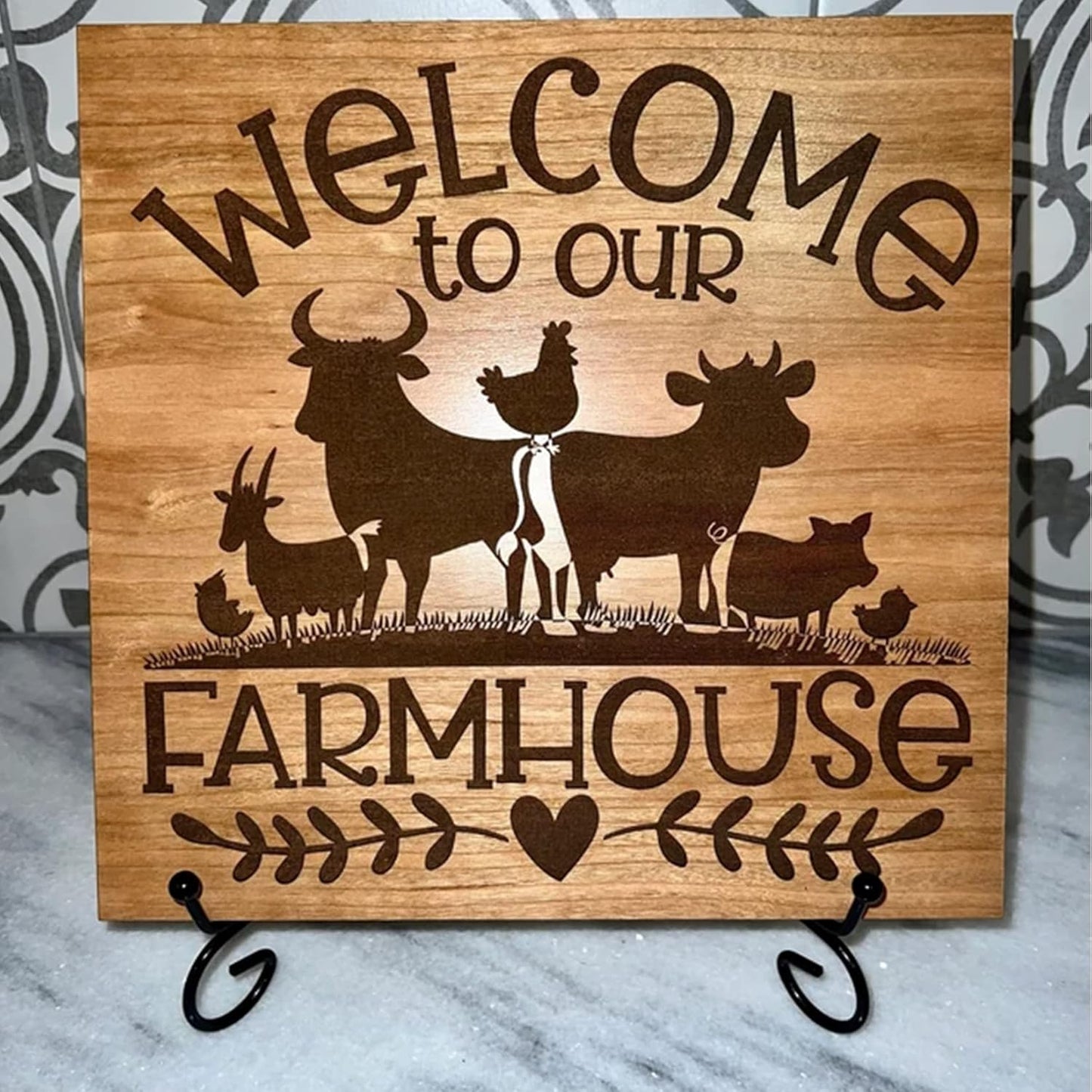 Farmhouse Stencils, Reusable Cow Pig Farm Stencils Wood Burning Country Farm Animal Paint Stencils for Painting on Wood DIY Craft Furniture Wall Sign Fabric Decors