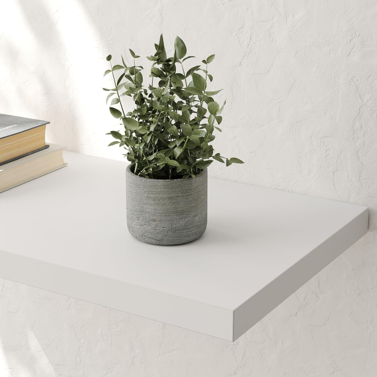 Wall Shelf Set of 1, White Floating Shelves 30 in W x 10 in D x 1 in H, Wooden Floating Wall Shelf with Invisible Brackets for Living Room/Bedroom/Bathroom/Kitchen Storage and Decor