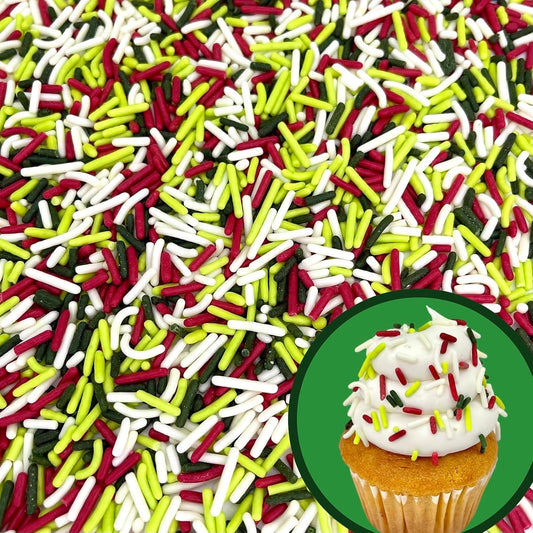 Manvscakes, Natural Christmas Sprinkles, No Artificial Dyes, Gluten Free, Holiday Cookies, Edible, Christmas Cake Decorations, 3 ounces, Nut Free, Baking