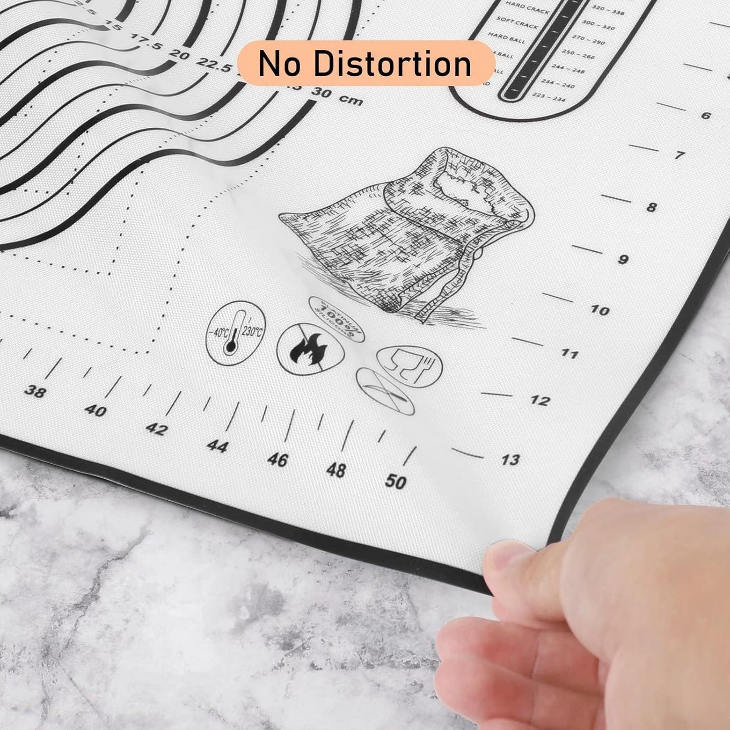 Silicone Baking Mat Extra Large, Pastry Mat with Measurement, Kitchen Counter Mat for Pie Crust, Pizza and Cookies - BPA Free Oven Liner/Kneading Matts,16" x 24", Black