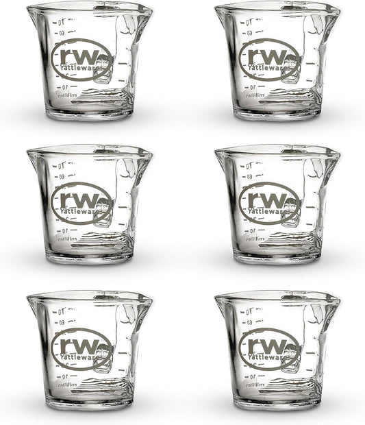 Rattleware 3 Oz Double Spouted Glass Espresso Shot Pitcher with Graduated Ml & Oz Markings Commercial-Grade Measuring Cup for Barista Precision and High-Volume Pouring