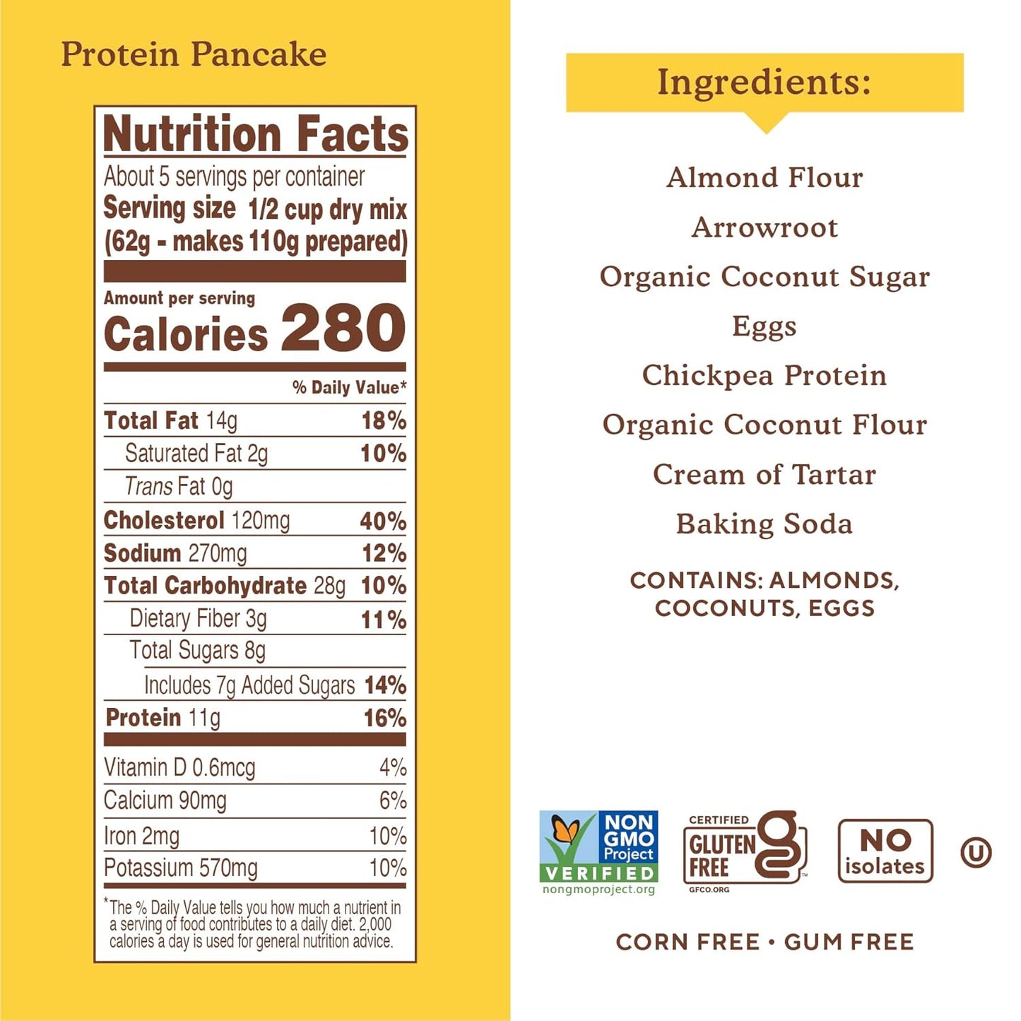 Simple Mills Just Add Water Almond Flour Pancake Mix, Original Protein - Gluten Free, Plant Based, Paleo Friendly, Breakfast, 10.4 Ounce (Pack of 6)