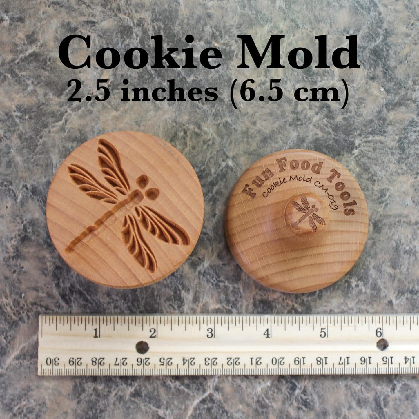 Wood Cookie Stamp, 2.5 Inch (Dragonfly CS-019)