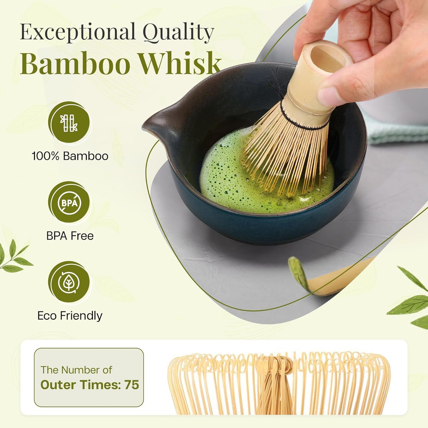 Matcha Whisk Set,includes Matcha Bowl,Matcha Whisk and Holder by Bamboo, Spout, Matcha Sifter Strainer Spoon Scoop Chasen Holder Towel- Perfect Japanese Matcha Set(8 Pcs Blue)