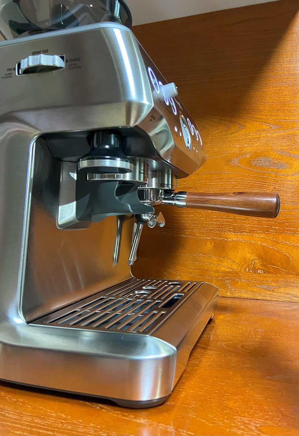 Double Spout Portafilter Compatible with Breville Barista Express Touch Bambino Infuser Duo Espresso Machine - 54mm Espresso Portafilter - Double Shot Filter Basket - Accessories - Wooden