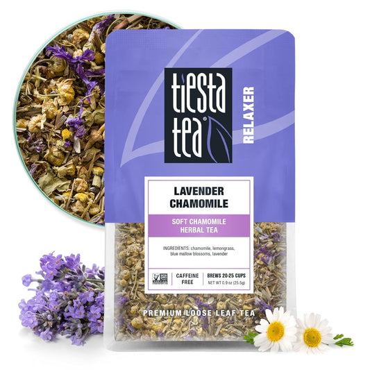 Tiesta Tea - Lavender Chamomile Herbal Tea, Loose Leaf, Calming Blend with Chamomile, Lavender, and Lemongrass, Caffeine-Free Herbal, Great for Hot or Iced, Resealable Pouch, 25 Cups, 0.9 Ounce