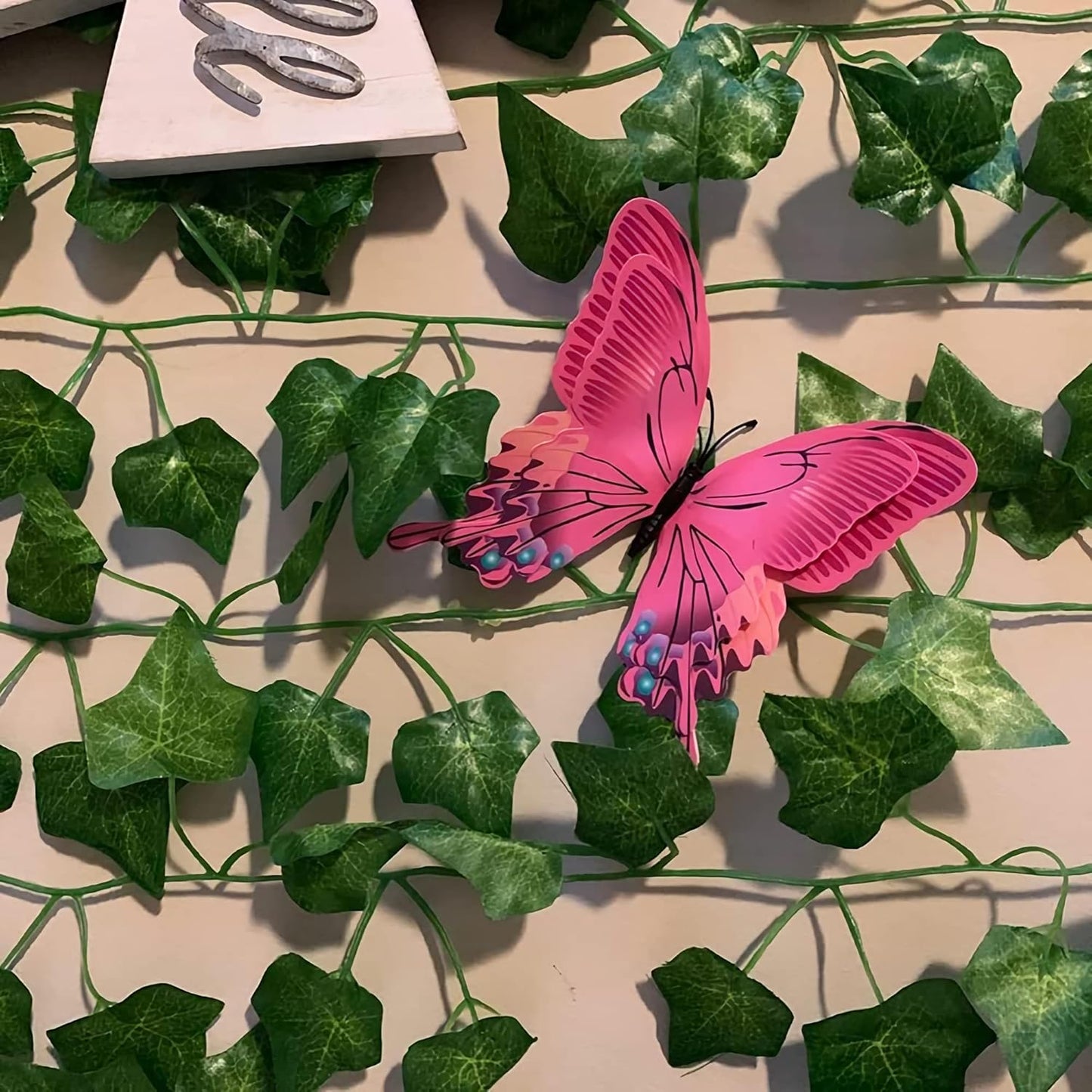 Butterfly Wall Decor 24/48 PCS, 3D Butterflies Stickers for Party Decorations with Magnets(Pink, 24)