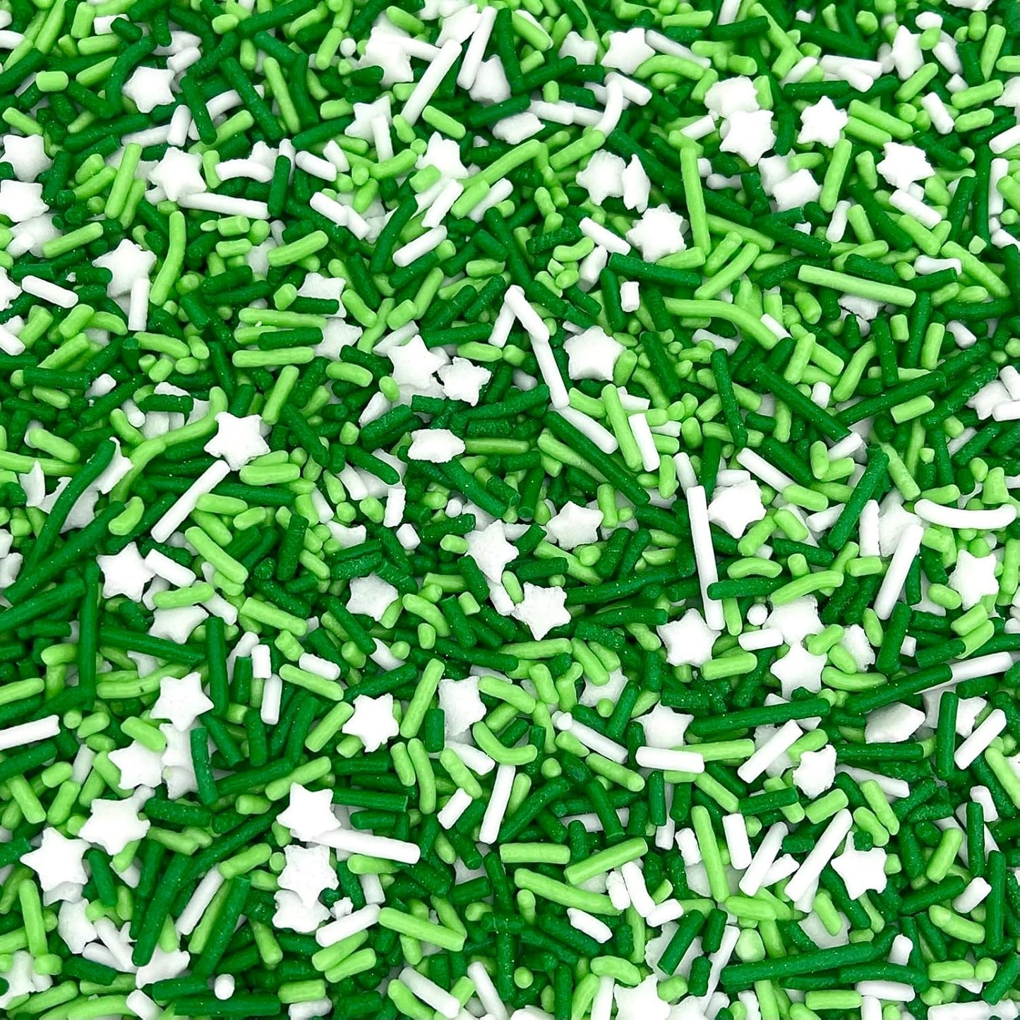 Manvscakes Sprinkles- Edible Cake and Cupcake Sprinkles with Assorted Shapes and Sizes for Parties, Metallic Sprinkle Mix for Cookies, Ice Cream, Cake and Cupcake Decorating, 4 oz (Green and Silver)