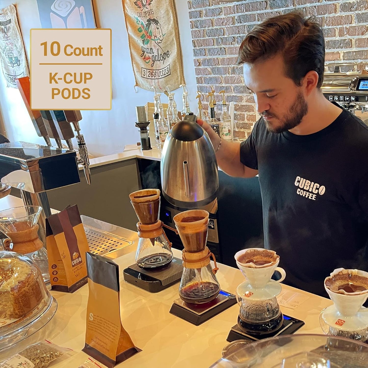 Ethiopian Yirgacheffe Coffee, Single Serve Coffee Pods, Premium Ethiopia Yirgacheffe Single Origin Fresh Roasted Coffee | K-Cup Compatible Brewers | Cubico Coffee | 10 Count