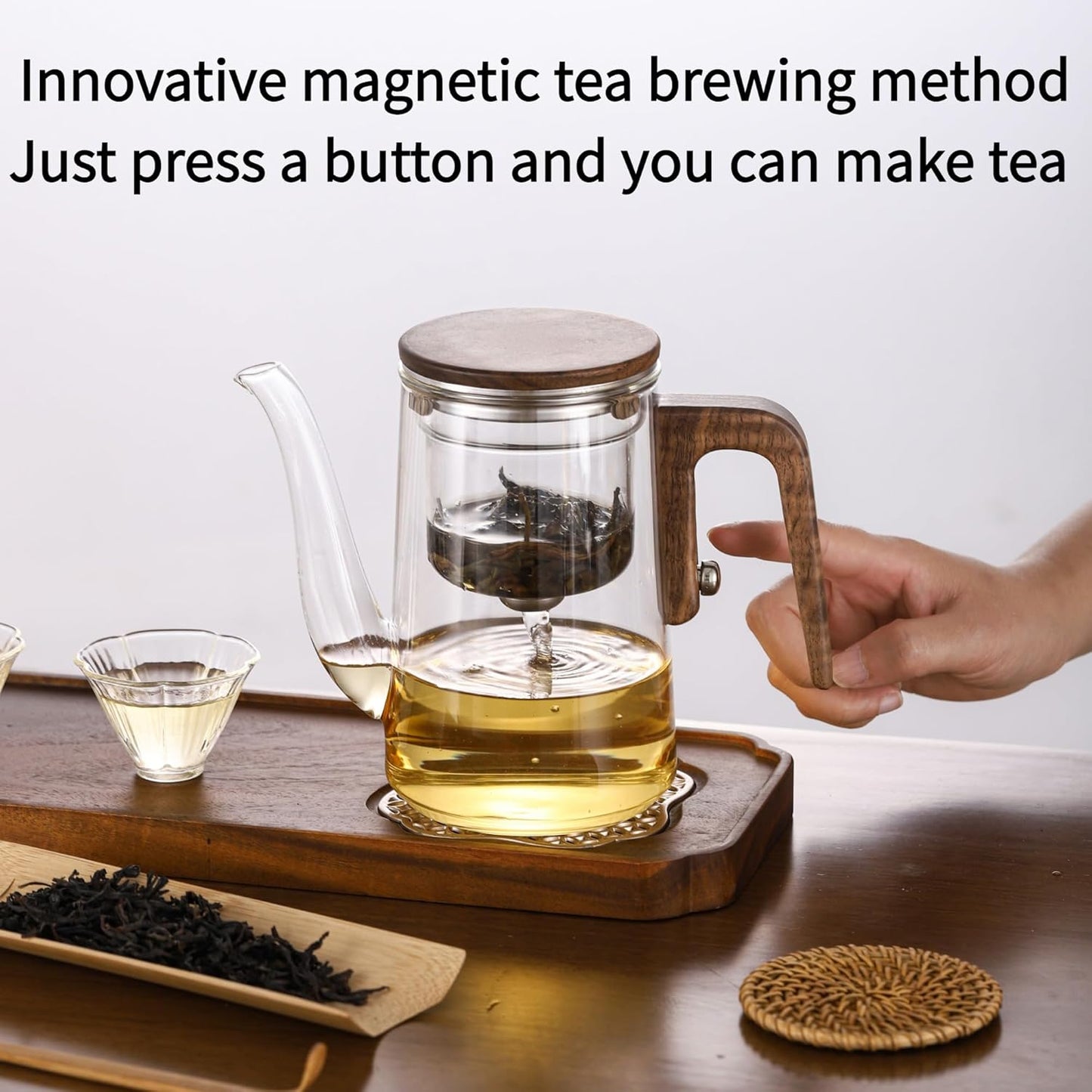 Teapot,Magic Witchcraft Enchanted Glass Teapot, Detachable Loose Tea Glass Infuser,27 Ounces (about 800 ml)