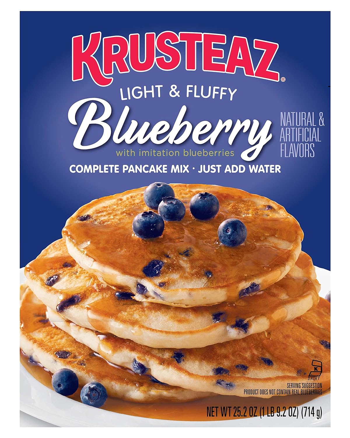 Krusteaz Light & Fluffy Complete Pancake Mix, Blueberry 25.2 Ounce (Pack of 2)