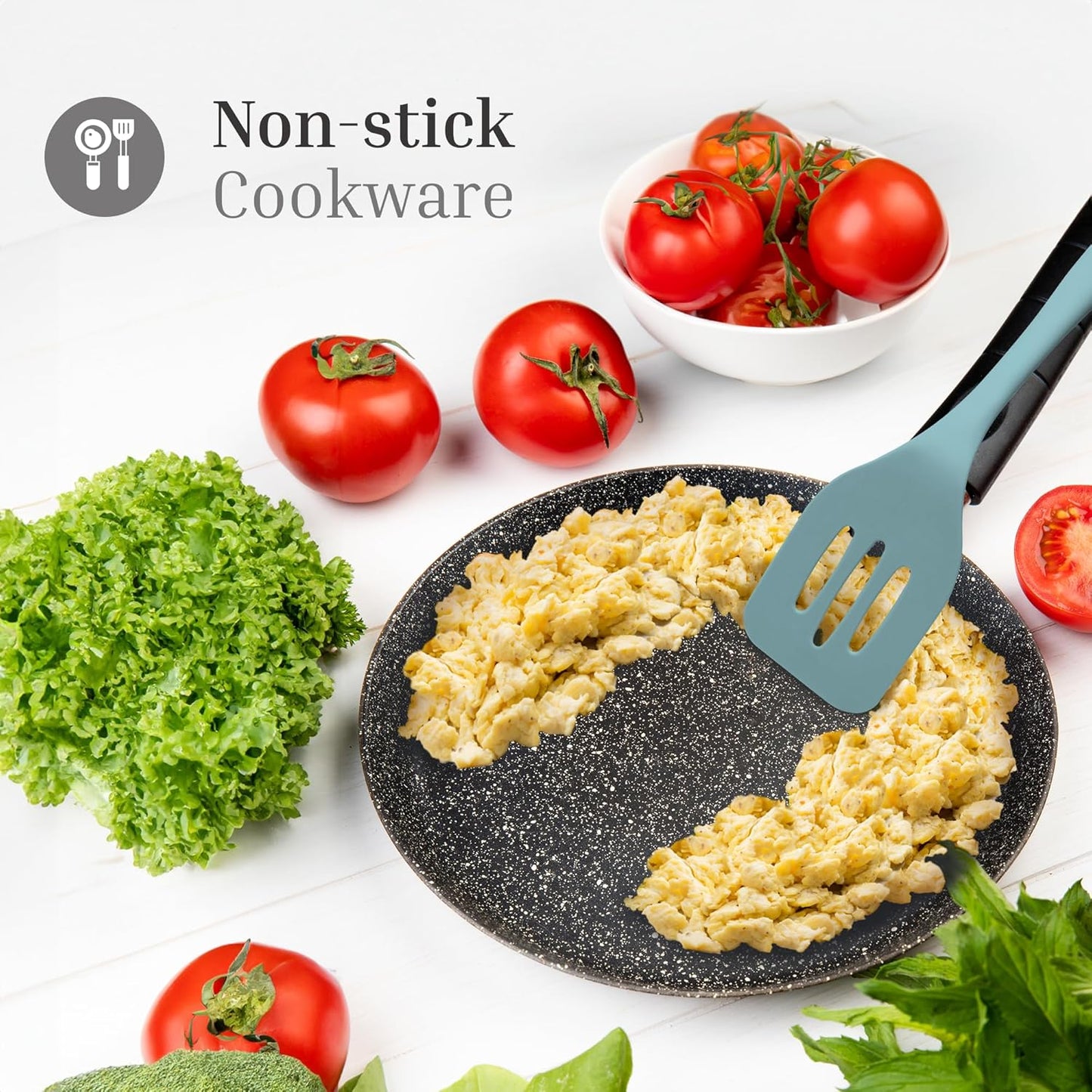 3 Pcs Colorful Silicone Slotted Turner Set, Heat Resistant Non-Scratch Kitchen Spatula Flipper with Comfortable Handle for Non-Stick Cookware