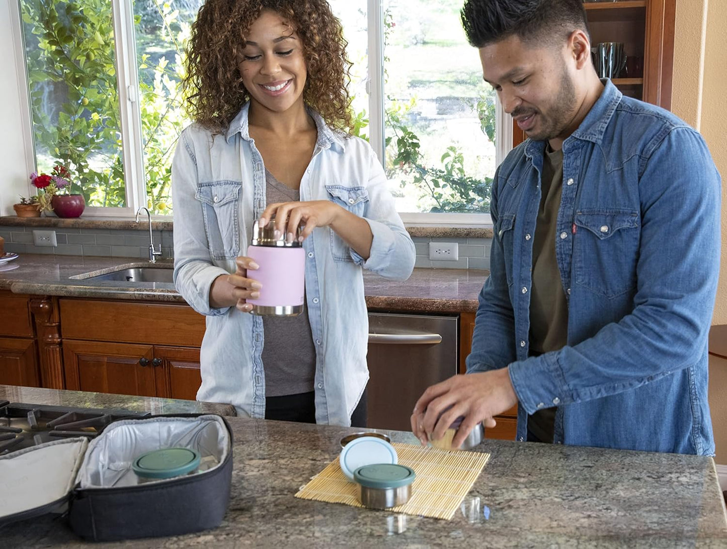 MIRA 15 oz Insulated Food Thermos for hot and cold foods - Leak-Proof Stainless Steel Container with Spoon - Rose Pink