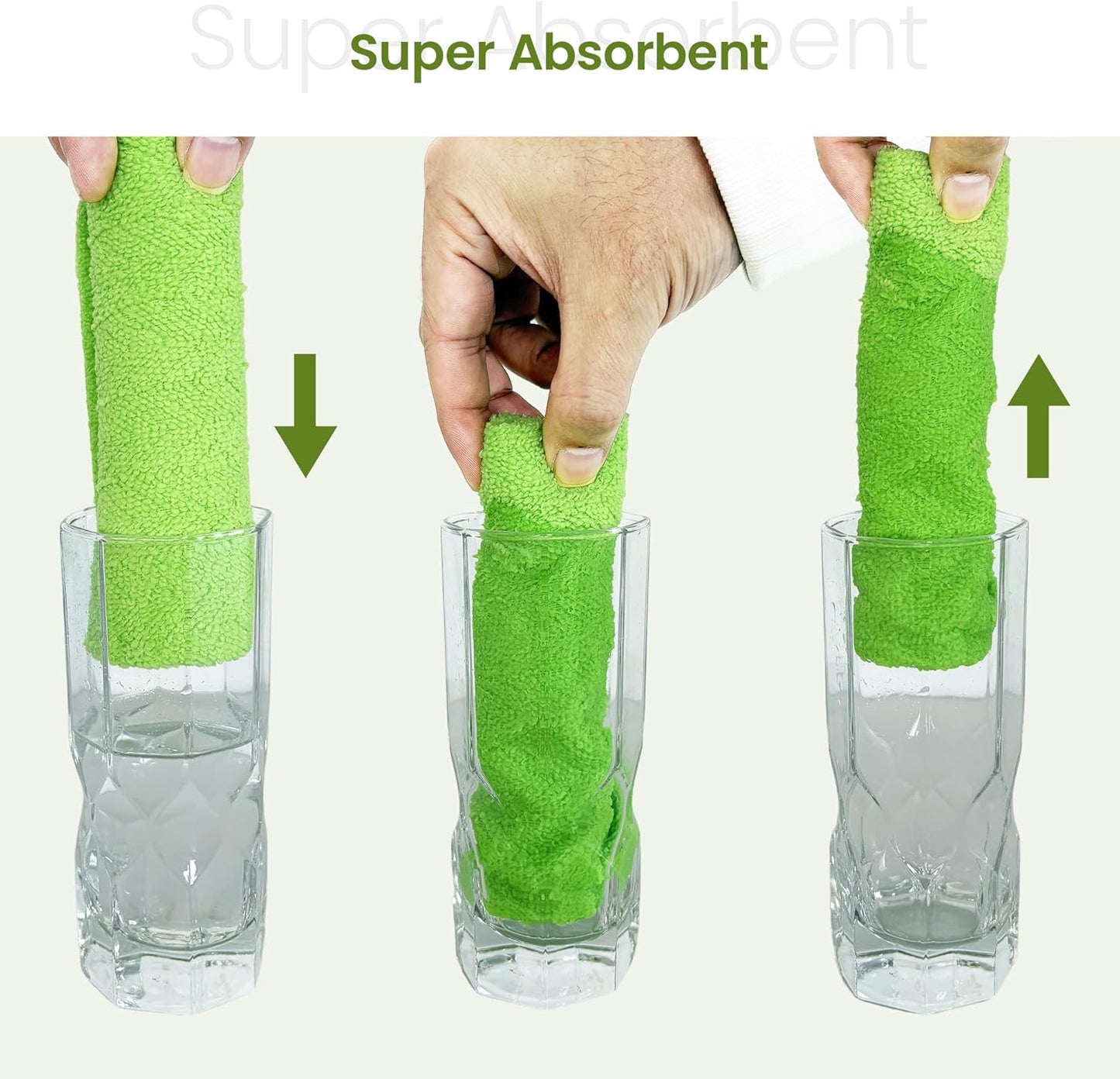 Greenfound Microfiber Cleaning Cloth Roll -80 Pack,Tear Away Microfiber Towels for Car,Reusable Paper Towels Washable,Absorbent,Lint Free Cleaning Rags for House,Kitchen,Window-11.5"×11.5"(Wave Green)