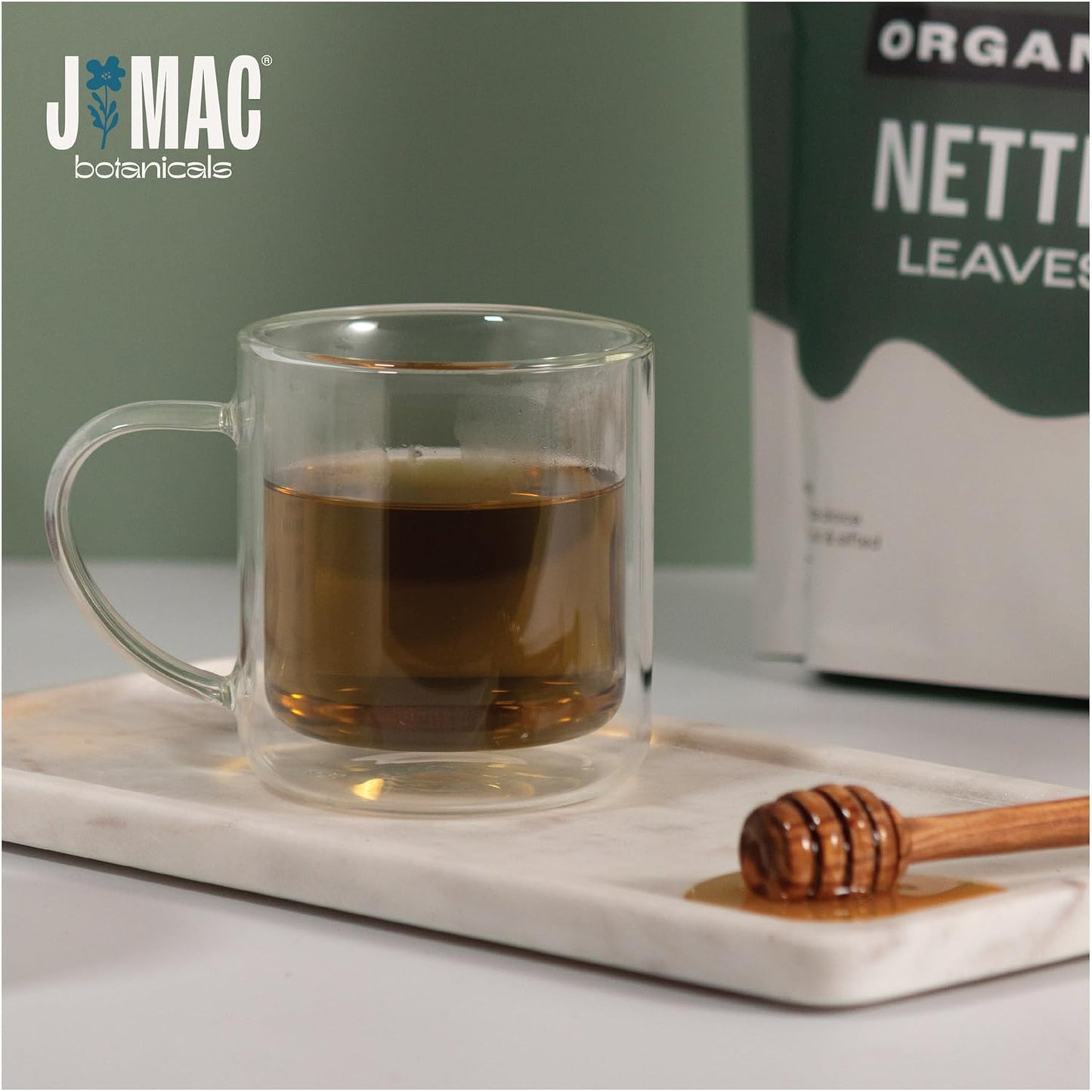 J MAC BOTANICALS Organic Nettle Leaf Herbal Tea - 16 oz (200+ Cups) Certified USDA Organic, Dried stinging nettle tea, 1 Pound Bulk Bag, Urtica dioica