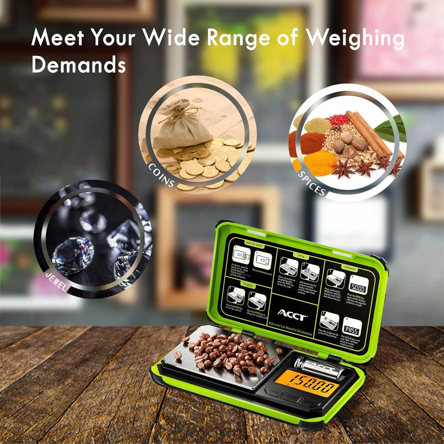 Precision Pocket Scale, 200gx0.01g Jewelry gram Scale, Digital Food Scale with LCD Display, one-Click Conversion 6 Units, Mini Scale for Weed/Kitchen/Powder/herb/Coins(Battery Included)