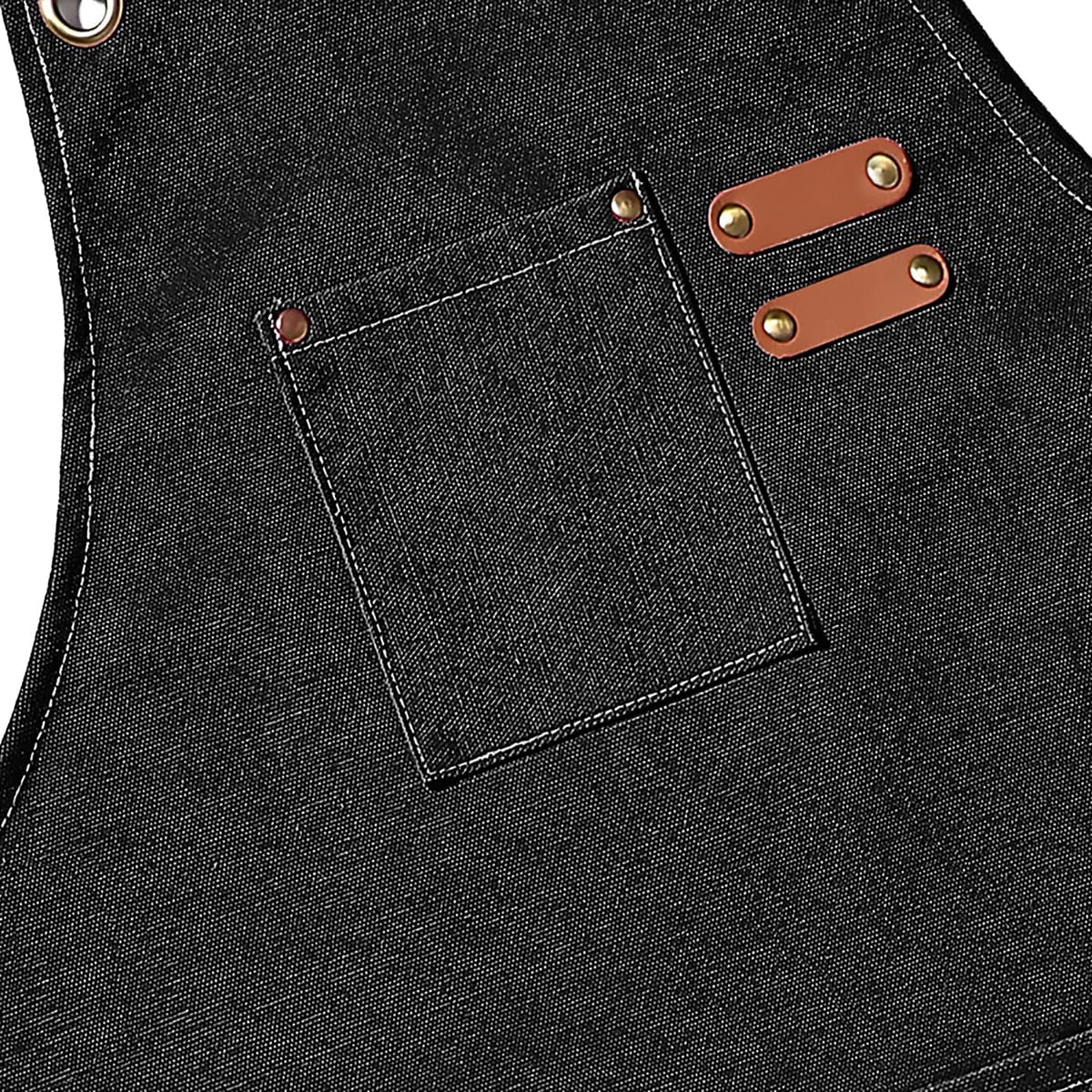 AFUN Chef Aprons for Men Women with Large Pockets, Cotton Canvas Cross Back Heavy Duty Adjustable Work Apron, Size M to XXL (Black)