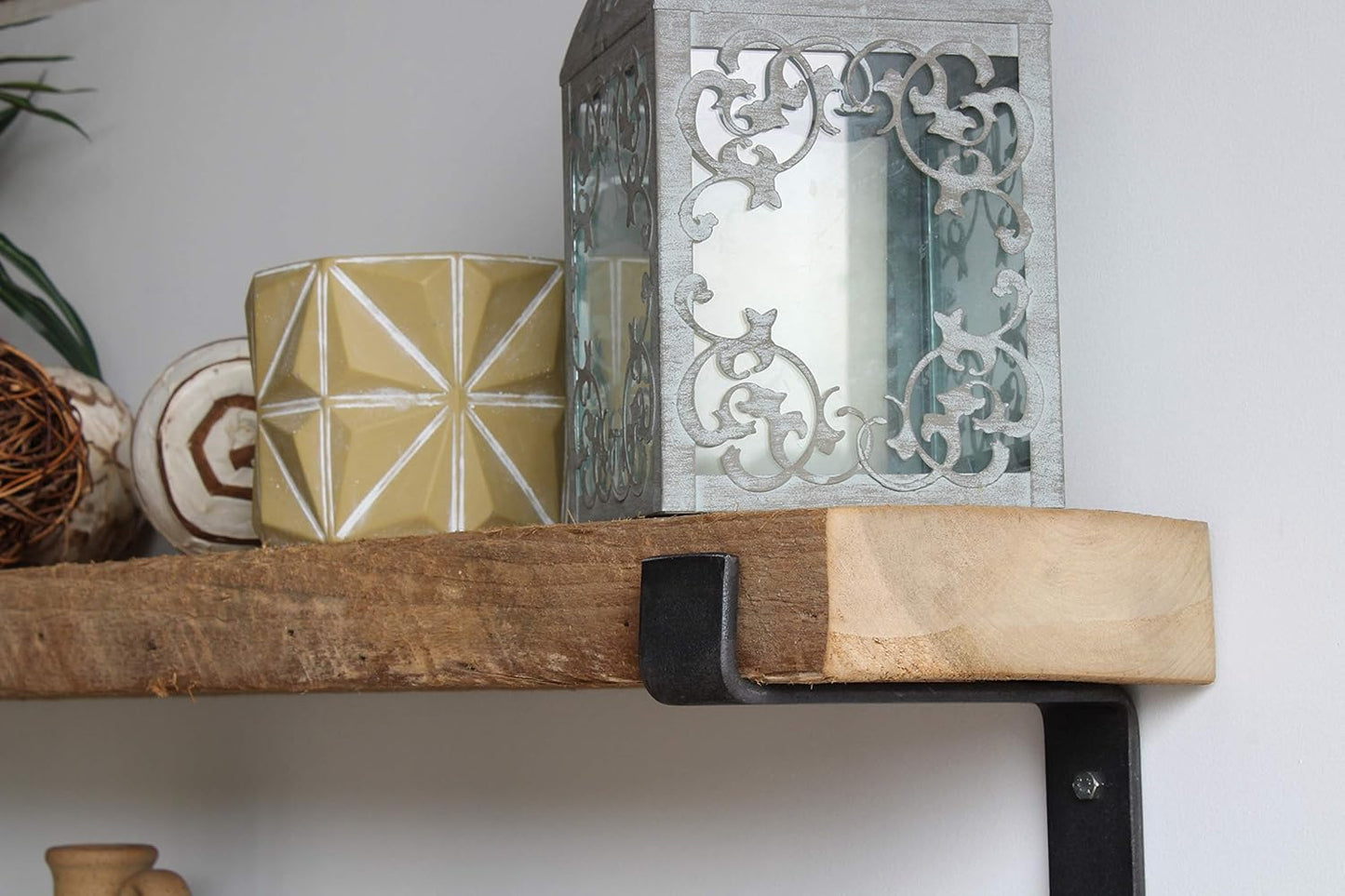 Urban Legacy Accent Shelves | Reclaimed Barn Plank | Set of 2 with Full Brackets (Natural 40" x 7" x 2")
