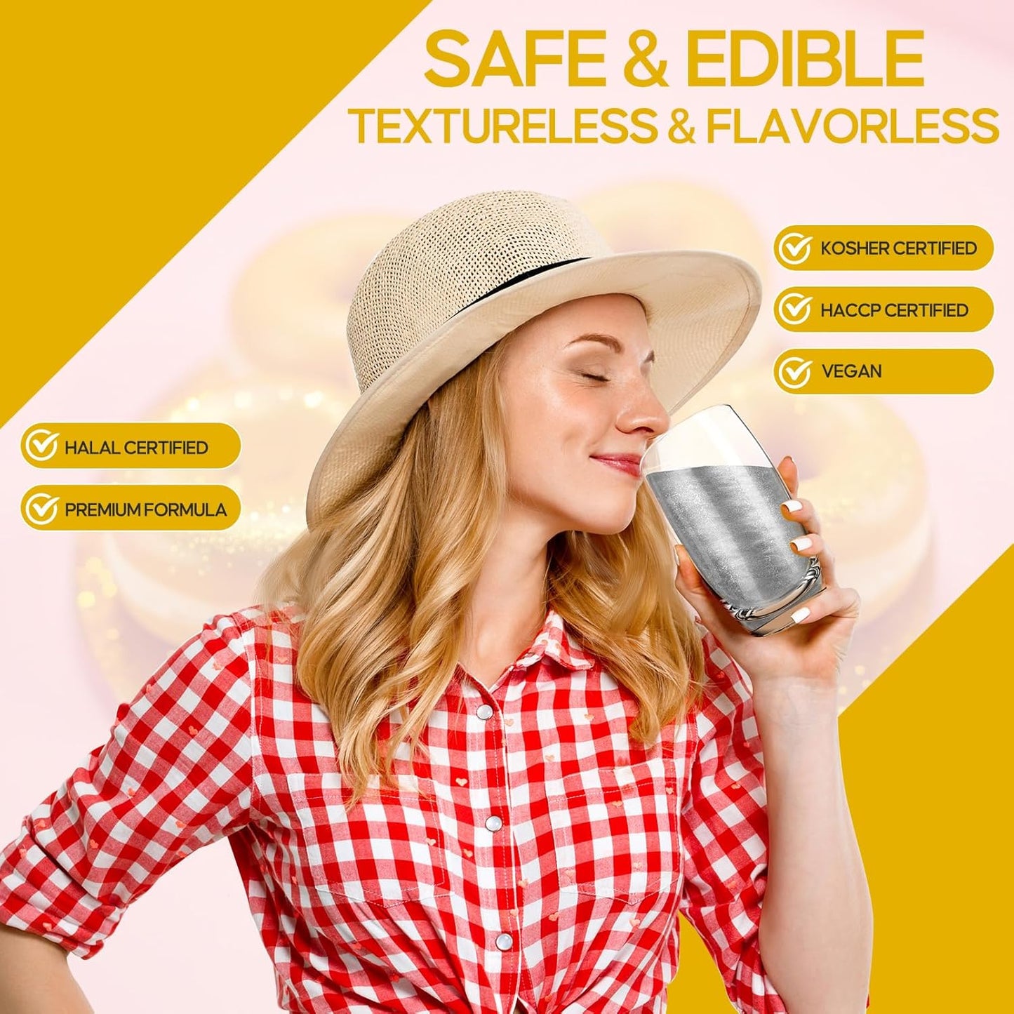 Edible Glitter Spray,2 Colors Gold & Iridescent Food Grade Edible Glitter Set for Drink Cake Beverages,Cupcakes,Cake Pops and Cookies Decorating