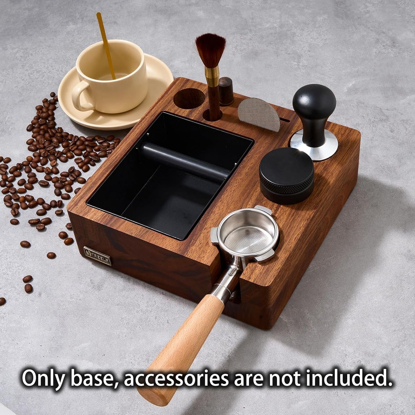 Espresso Knock Box, Espresso Tamping Station, Espresso Coffee Organizer Box Fit for Storage 58MM Espresso Tamper,Coffee Station Organizer for Countertop