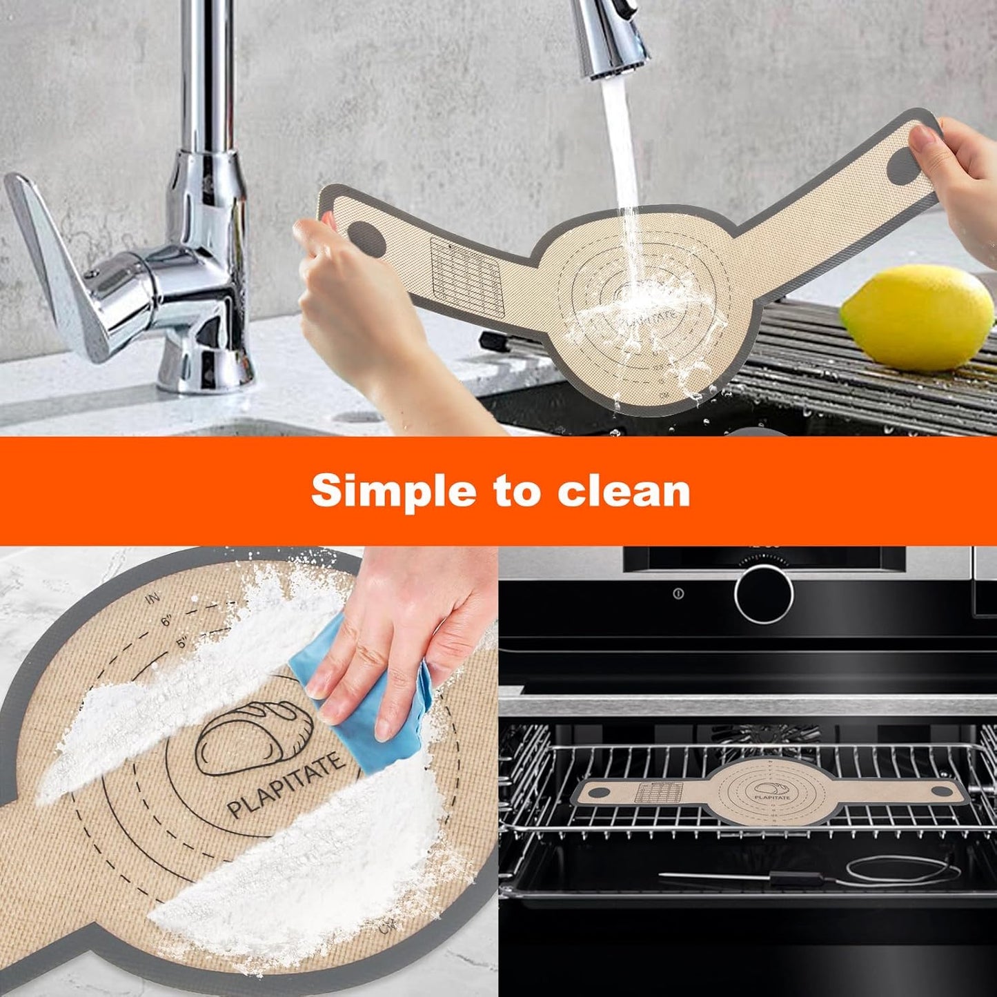 Silicone Bread Sling Dutch Oven Liner, Non-Stick & Easy Clean Reusable Oval and Round Silicone Bread Baking Mat with Long Handles, Easy to Transfer Sourdough Bread - 2 Gray Set