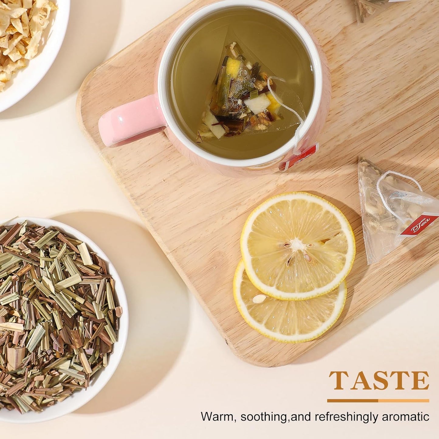 FullChea - Lemon Ginger Tea Bags, 50 Teabags - Pleasantly Spicy & Warming - Non-GMO - Caffeine-free - Support Healthy Digestion & Boost Immunity