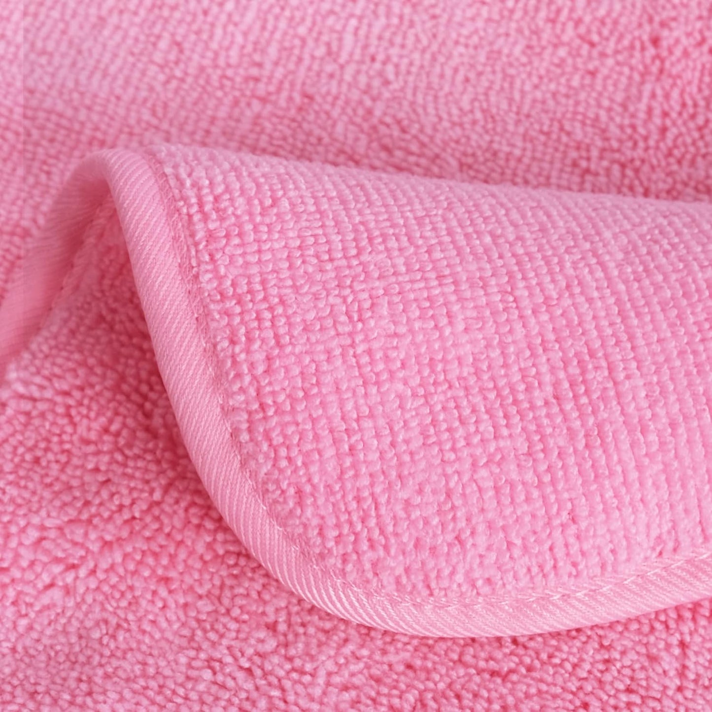 POLYTE Premium Lint Free Microfiber Washcloth Face Towel, 13 x 13 in, Set of 6 (Pink)