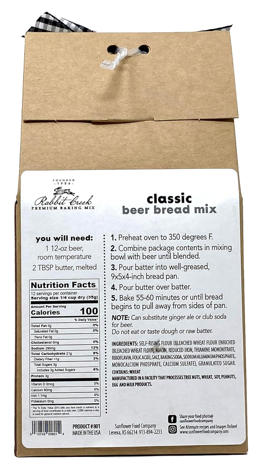 Rabbit Creek Beer Bread Mix Variety Pack of 2 – Classic Beer Bread and Italian Herb Beer Bread Mix, Easy to Make, Breadmaker Not Needed