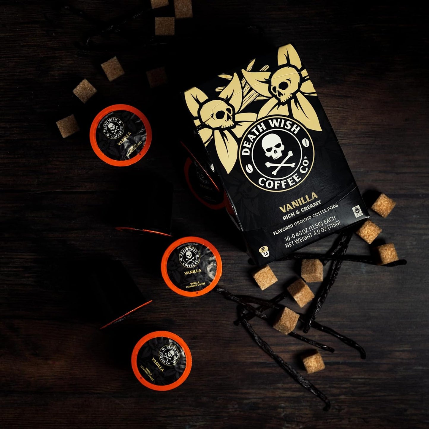 Death Wish Coffee, Vanilla Single Serve Pods (30 Count)