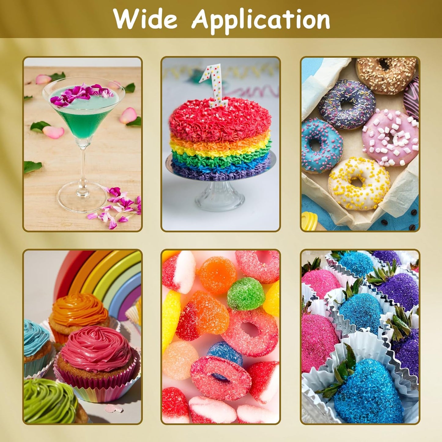 Glitter & Glitz Edible Glitter for Drinks - Premium Drink Glitter Edible Dust for Cocktails, Baking, Brew, Champagne - Luster Dust and Cocktail Glitter - Edible Glitter for Drinks Decoration (Gold, 5Grams)