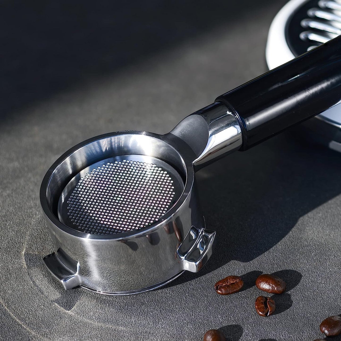 51mm 3 Ears Bottomless Portafilter for Delonghi Dedica EC680/EC685/EC785/EC820/EC850/EC860 SMEG Espresso Coffee Machine, Stainless Steel Basket Included ABS Handle Black