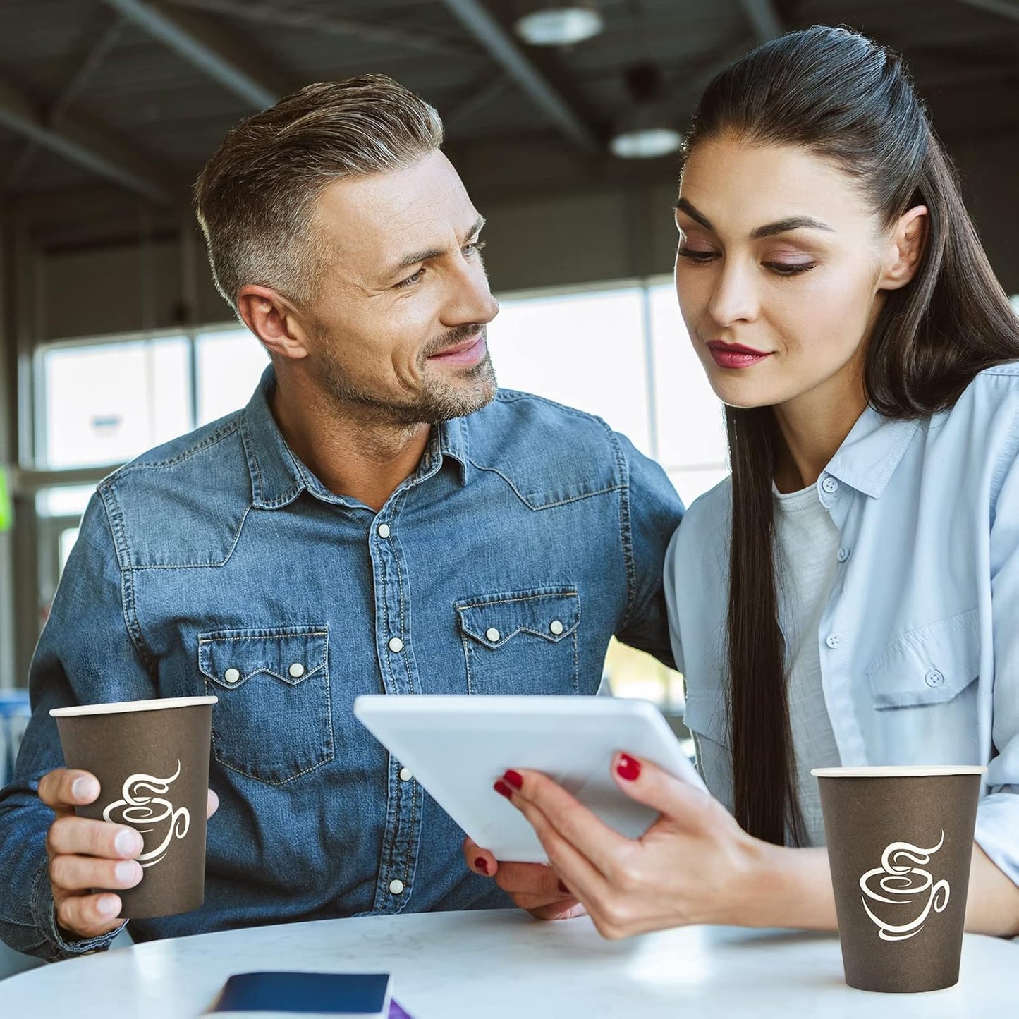 LITOPAK 240 Pack 12 oz Paper Cups, Brown Disposable Hot Coffee Cups for Party, Picnic, Travel, and Events