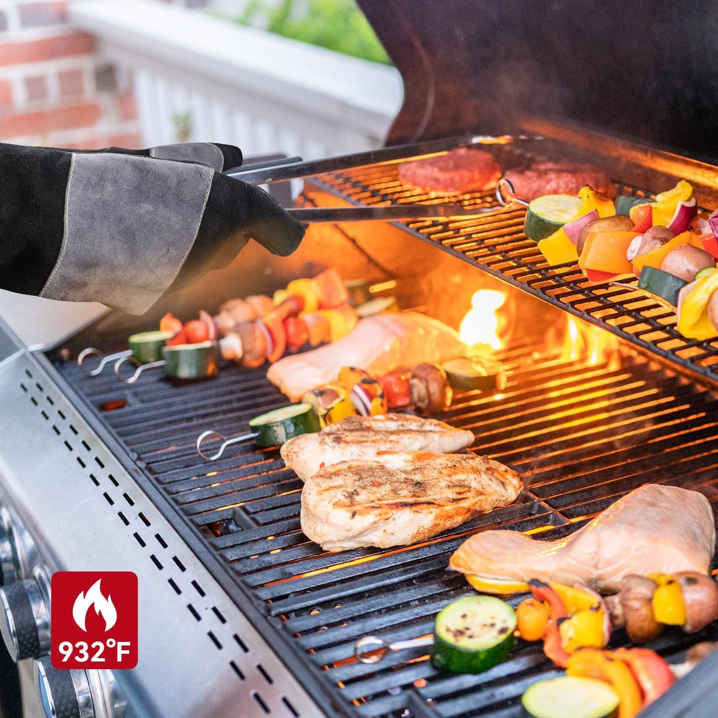 ARCCAPTAIN 24 inches Leather Welding Gloves - Bite Proof Animal Handling, Heat/Fire Resistant for Reptile, Dog, Falcon, Stick, Mig, Forge, Grill, Fireplace